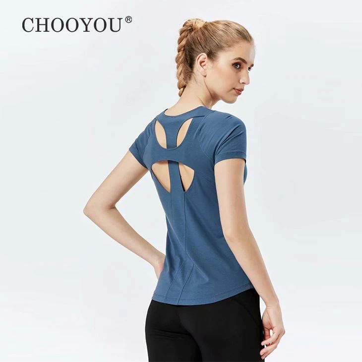 Backless Yoga T Shirts And Tight Yoga Pants For Women